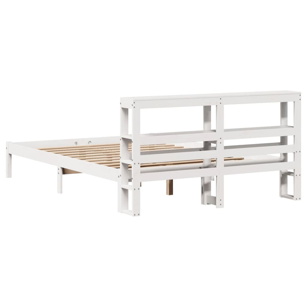 Cadre de lit sans matelas blanc 120x200 cm bois de pin massif - XIOS