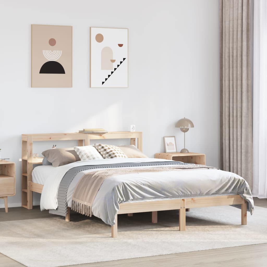 Cadre de lit sans matelas 140x200 cm bois massif de pin - XIOS