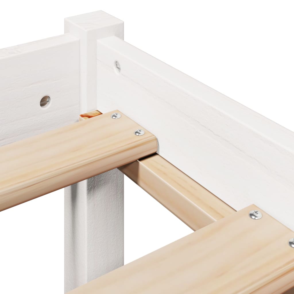 Cadre de lit sans matelas blanc 140x200 cm bois de pin massif - XIOS