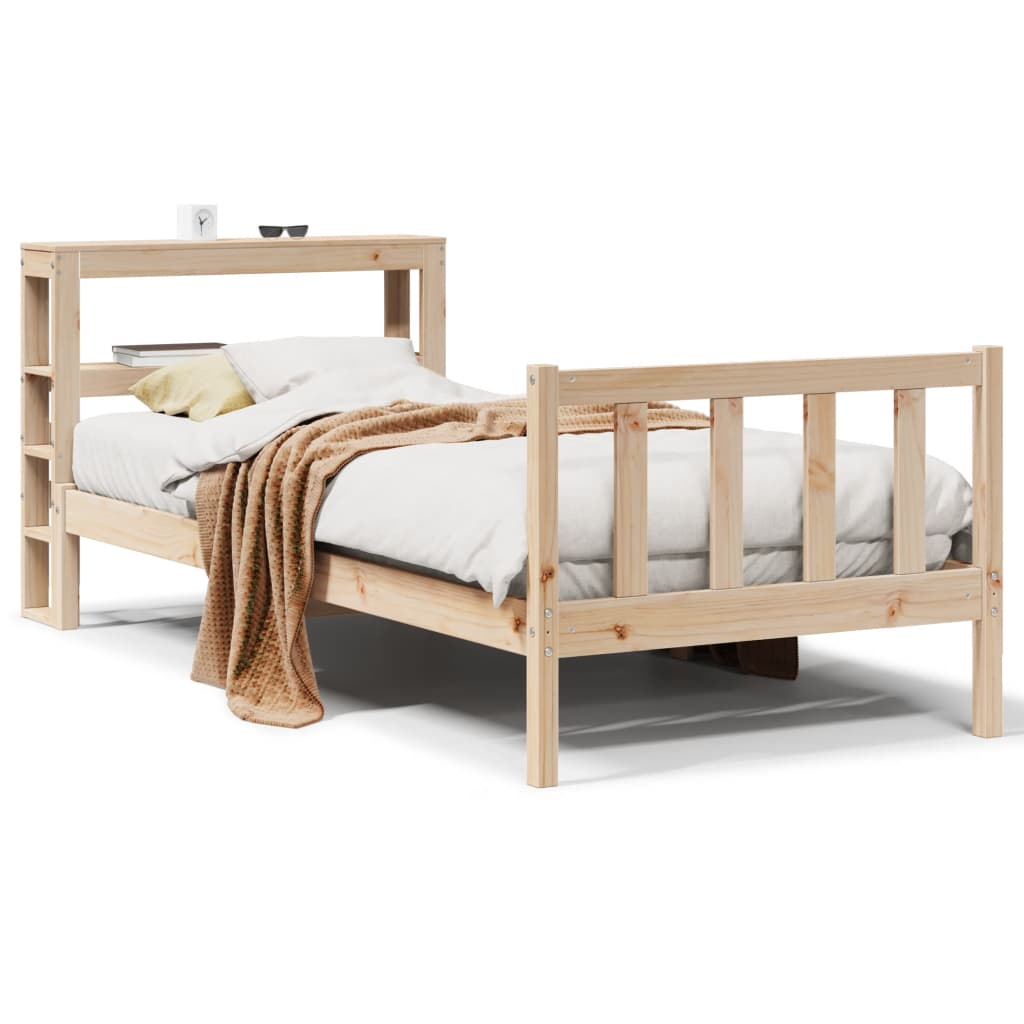 Cadre de lit sans matelas 75x190 cm bois de pin massif - XIOS