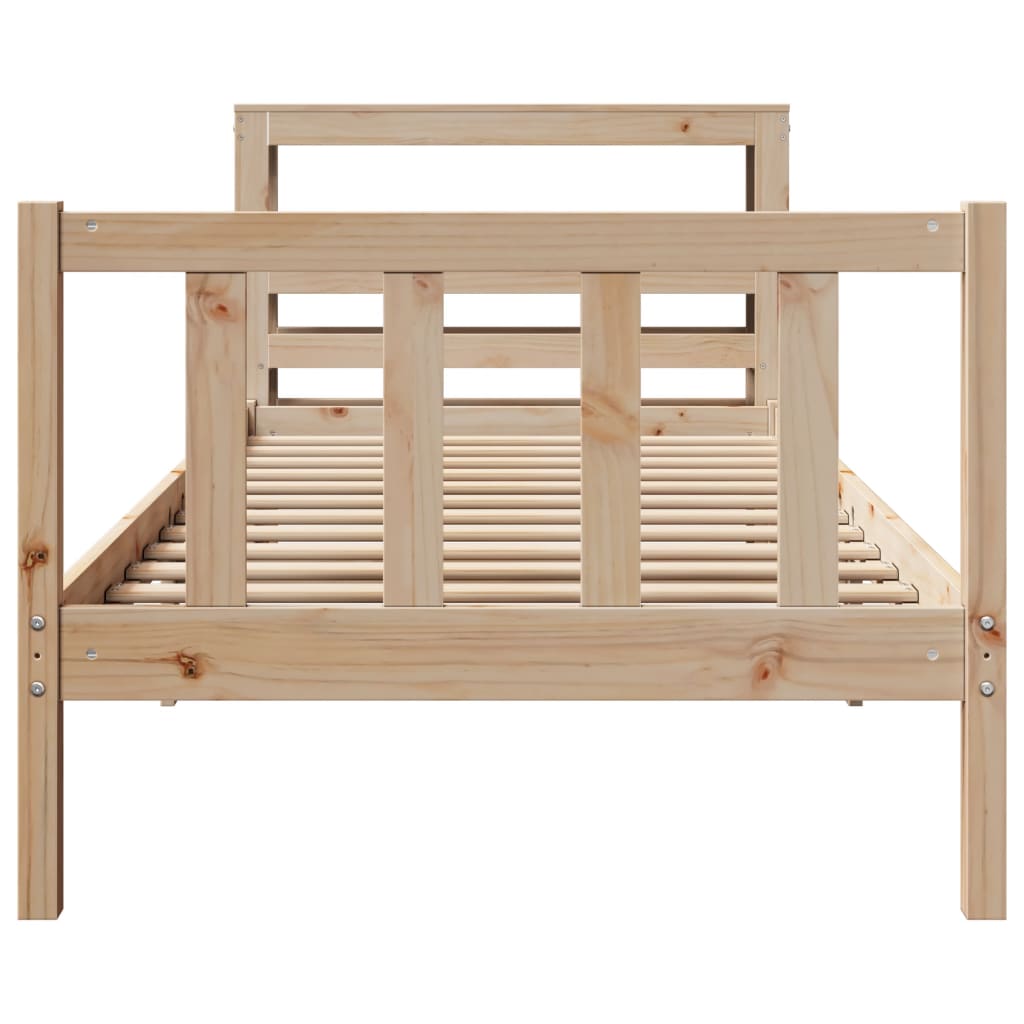Cadre de lit sans matelas 75x190 cm bois de pin massif - XIOS