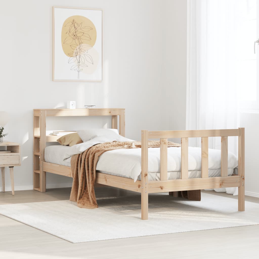 Cadre de lit sans matelas 75x190 cm bois de pin massif - XIOS