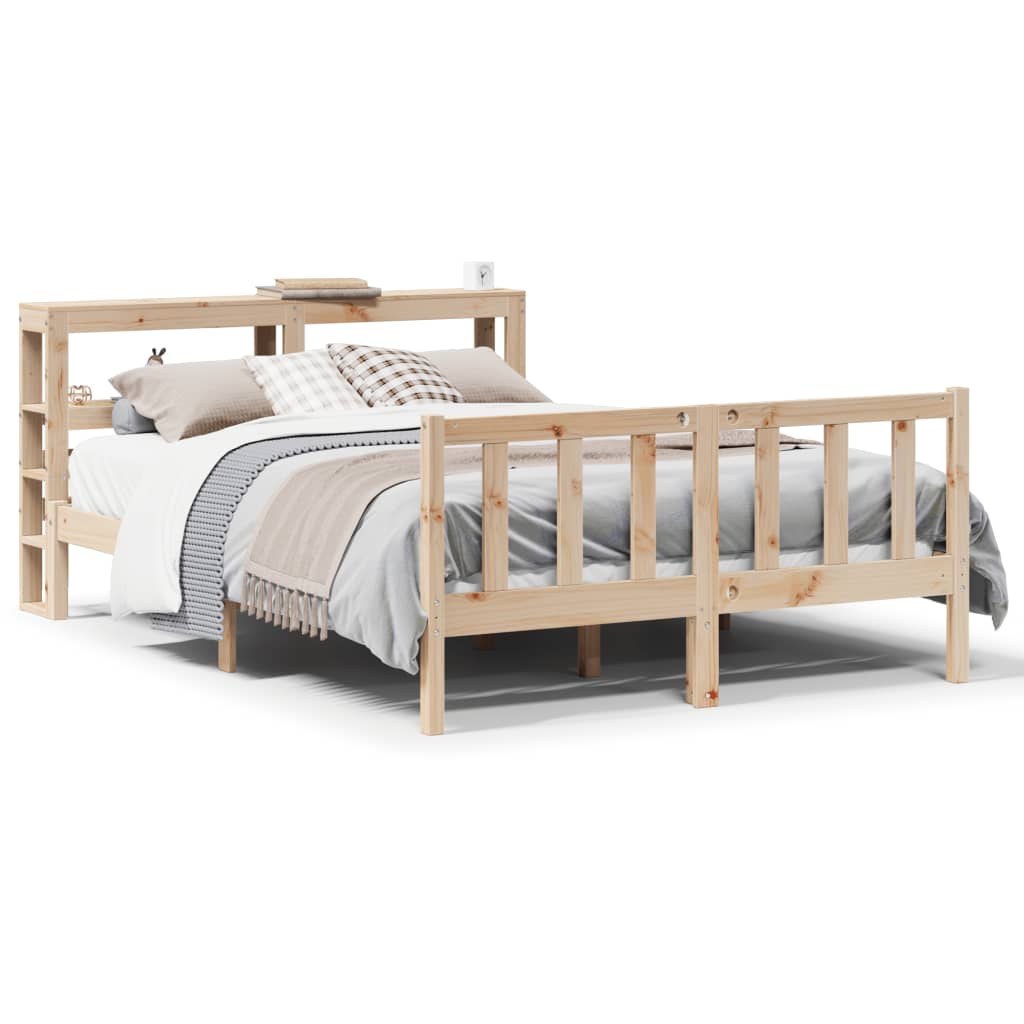 Cadre de lit sans matelas 140x200 cm bois massif de pin - XIOS
