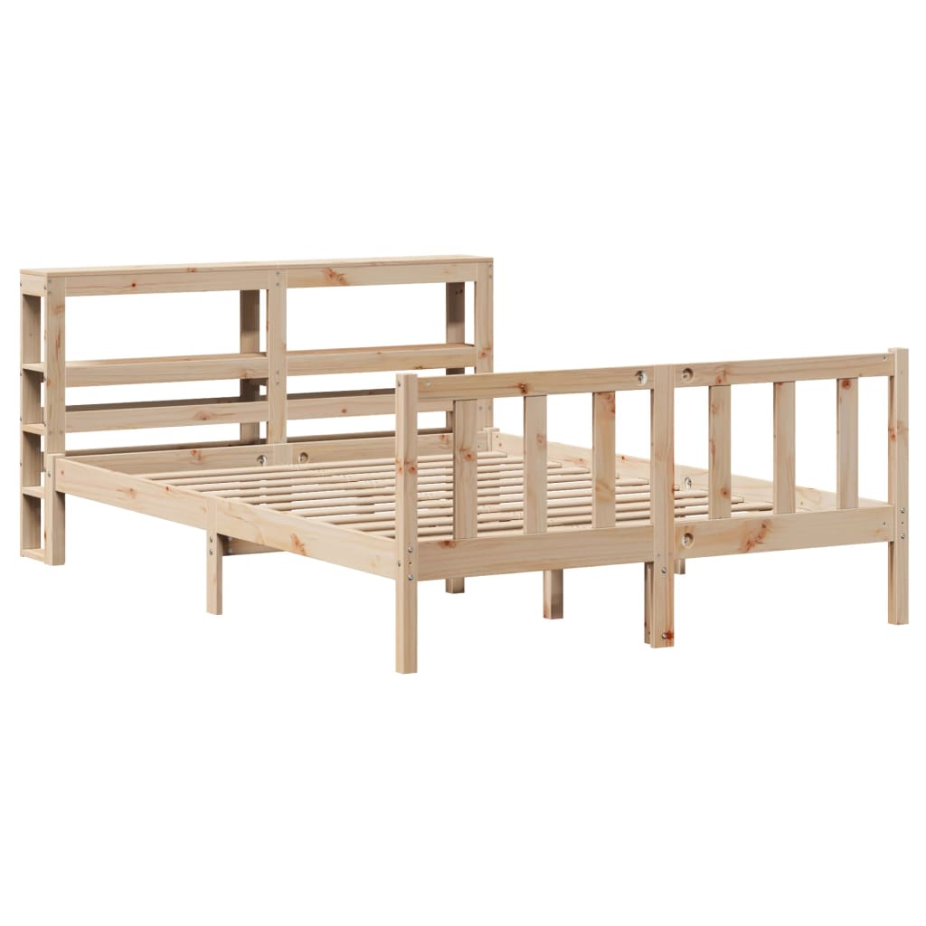 Cadre de lit sans matelas 140x200 cm bois massif de pin - XIOS