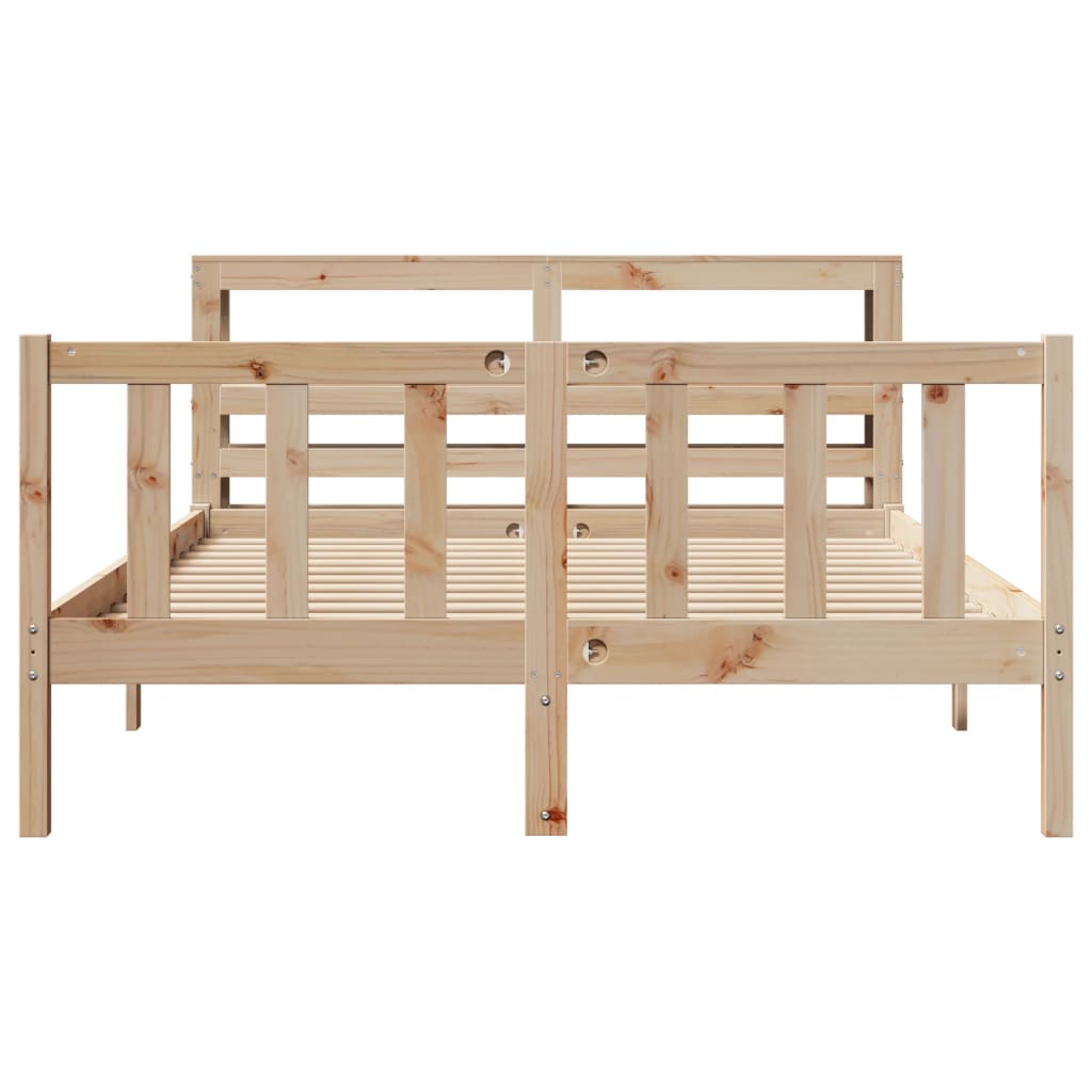 Cadre de lit sans matelas 140x200 cm bois massif de pin - XIOS