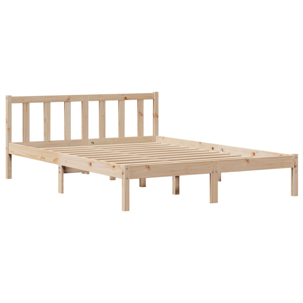Cadre de lit sans matelas 140x200 cm bois massif de pin - XIOS