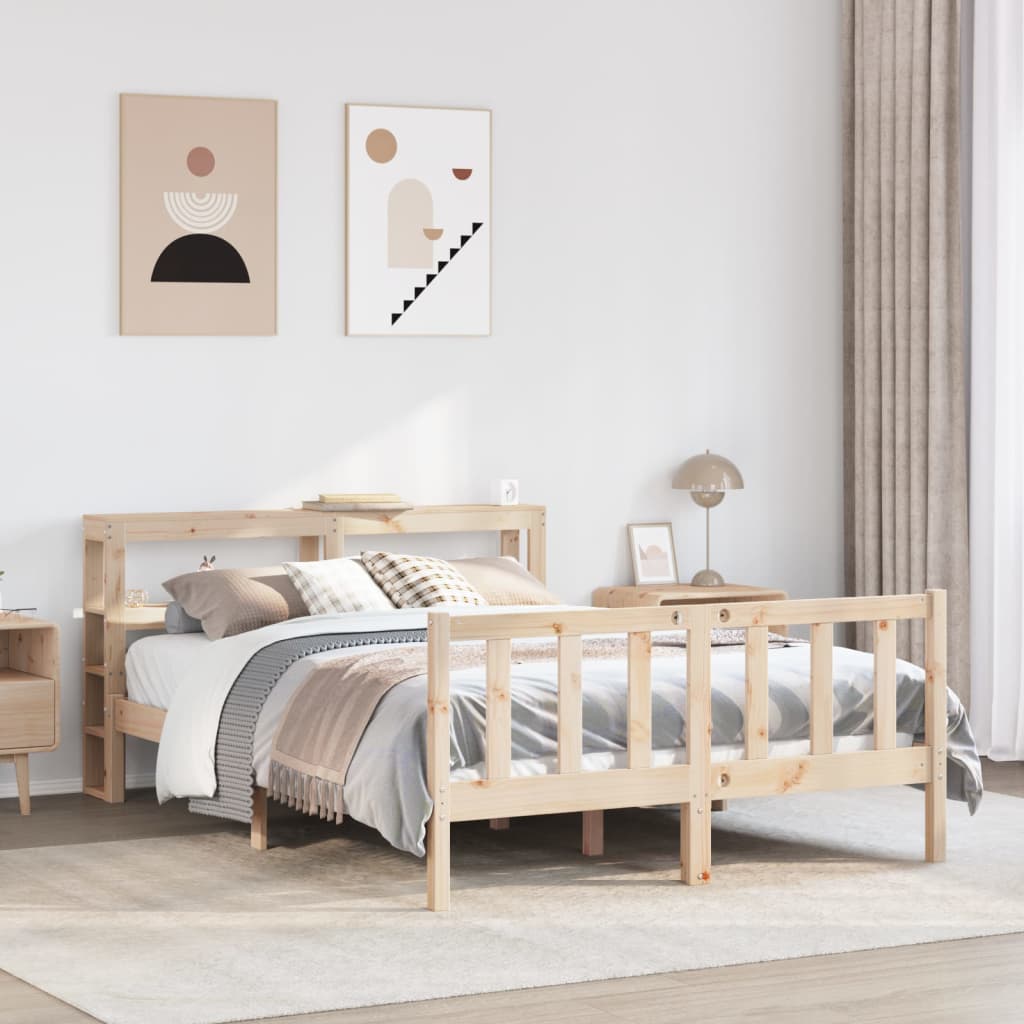 Cadre de lit sans matelas 140x200 cm bois massif de pin - XIOS
