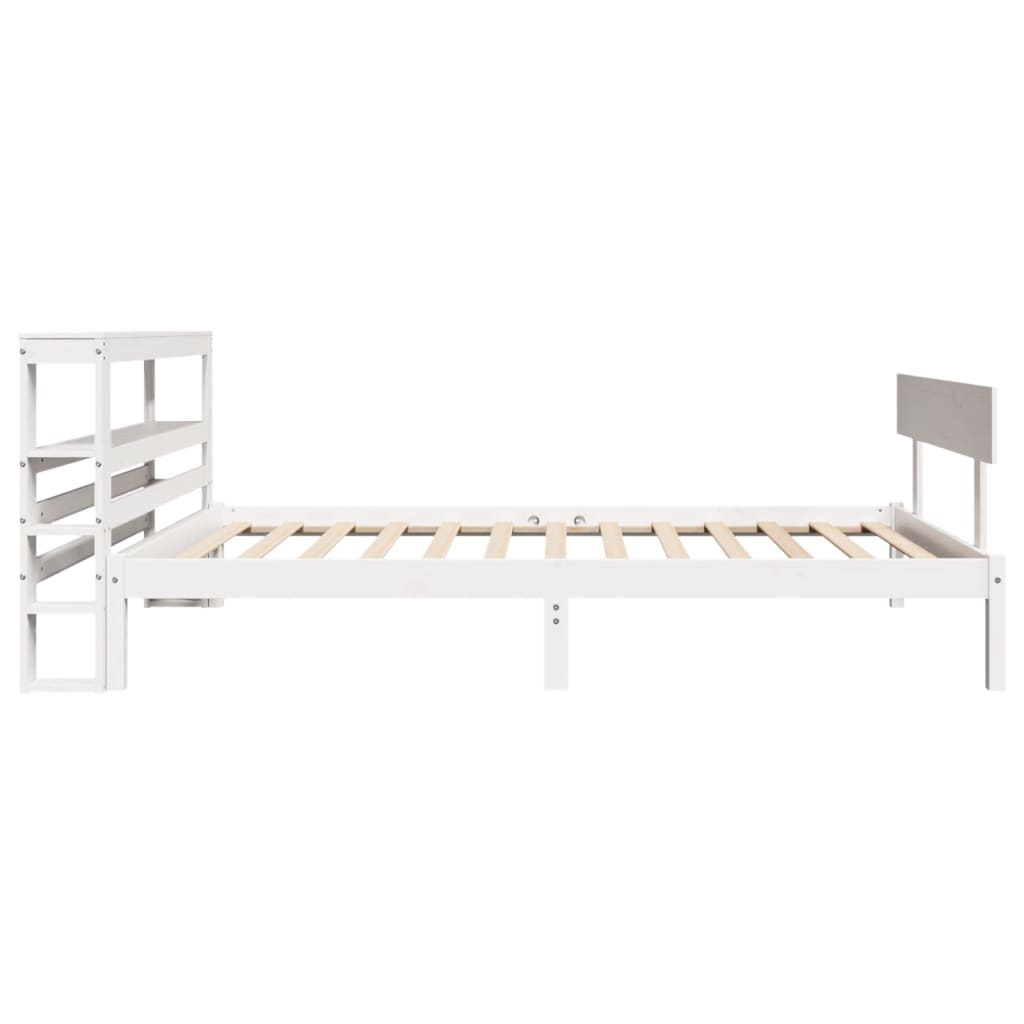 Cadre de lit sans matelas blanc 90x190 cm bois de pin massif - XIOS