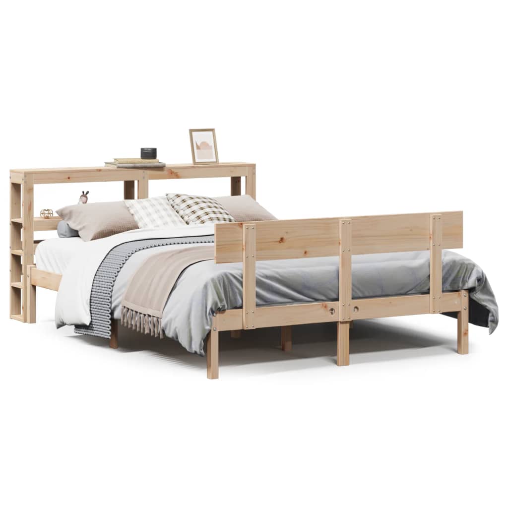 Cadre de lit sans matelas 140x190 cm bois de pin massif - XIOS