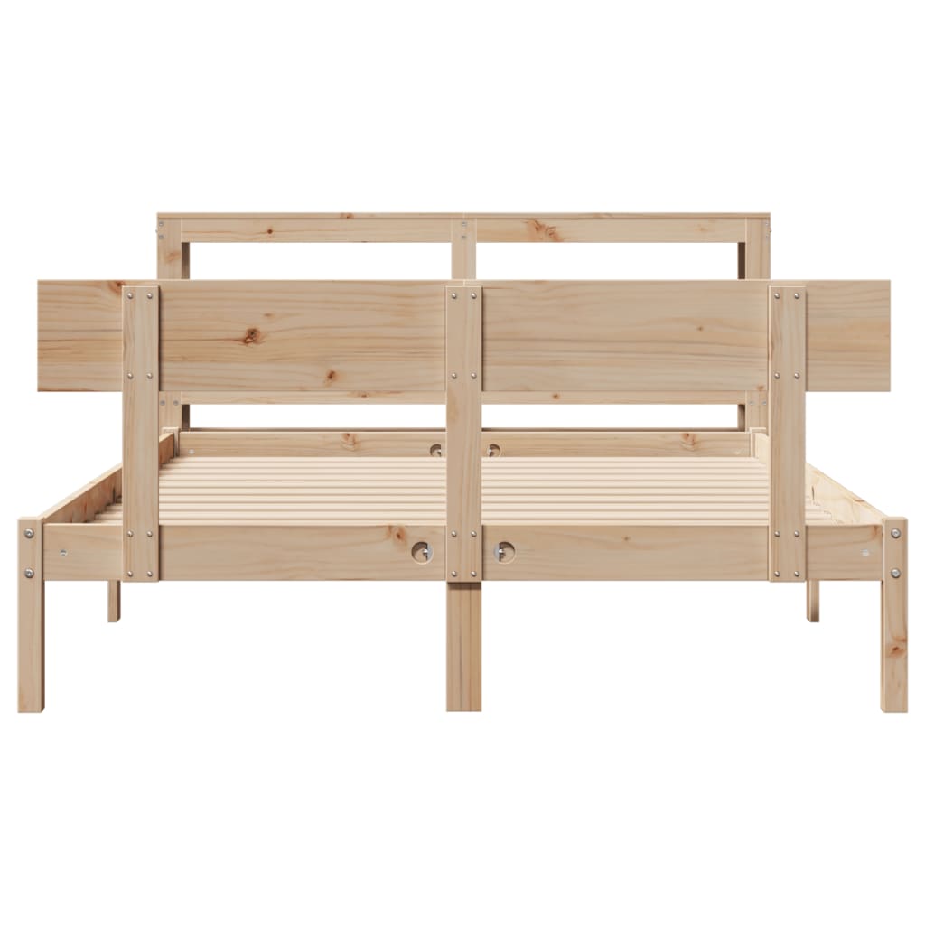 Cadre de lit sans matelas 140x190 cm bois de pin massif - XIOS
