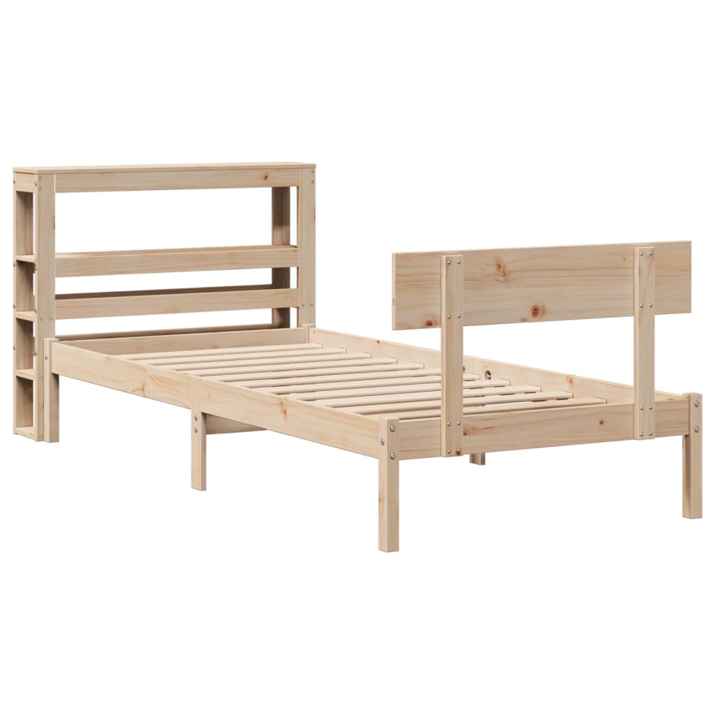 Cadre de lit sans matelas 90x200 cm bois de pin massif - XIOS