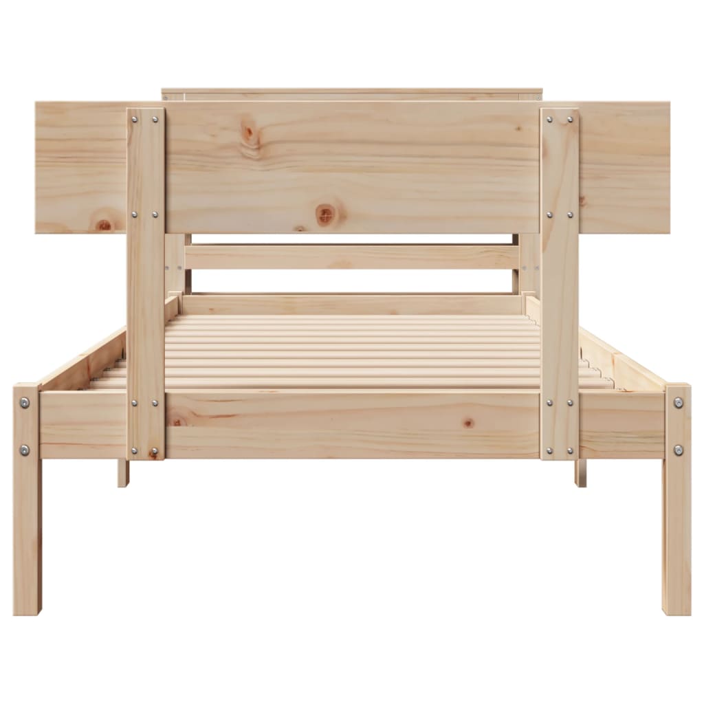 Cadre de lit sans matelas 90x200 cm bois de pin massif - XIOS