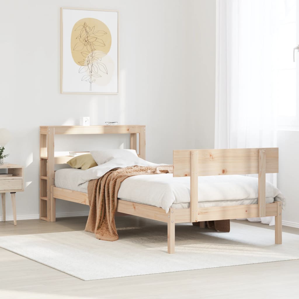 Cadre de lit sans matelas 90x200 cm bois de pin massif - XIOS