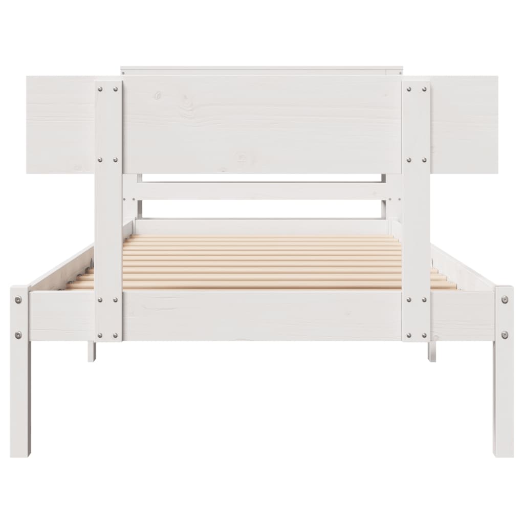 Cadre de lit sans matelas blanc 90x200 cm bois de pin massif - XIOS