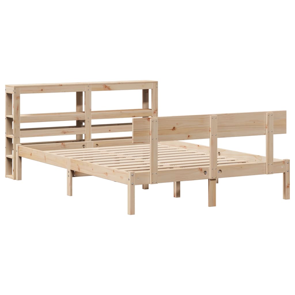 Cadre de lit sans matelas 140x200 cm bois massif de pin - XIOS