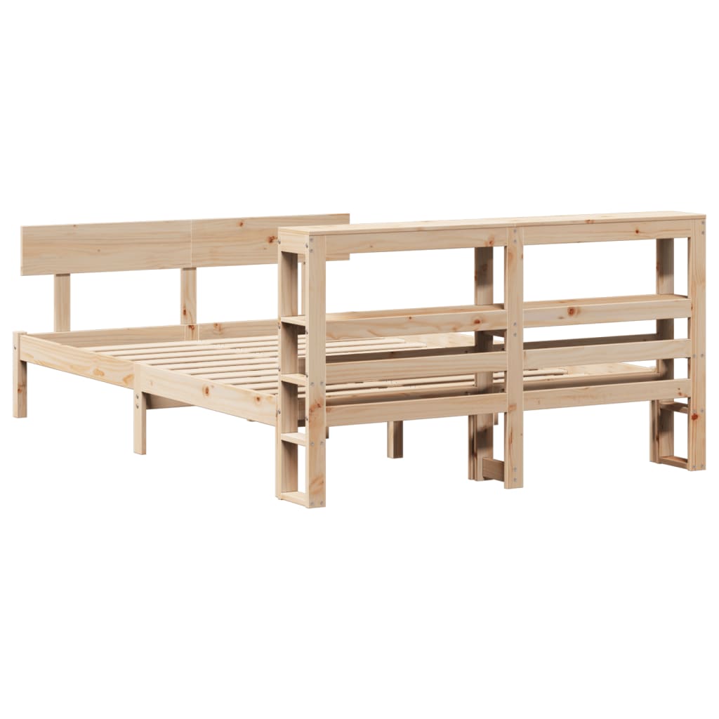 Cadre de lit sans matelas 140x200 cm bois massif de pin - XIOS