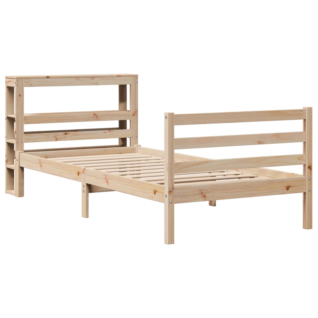 Cadre de lit sans matelas 90x190 cm bois de pin massif - XIOS