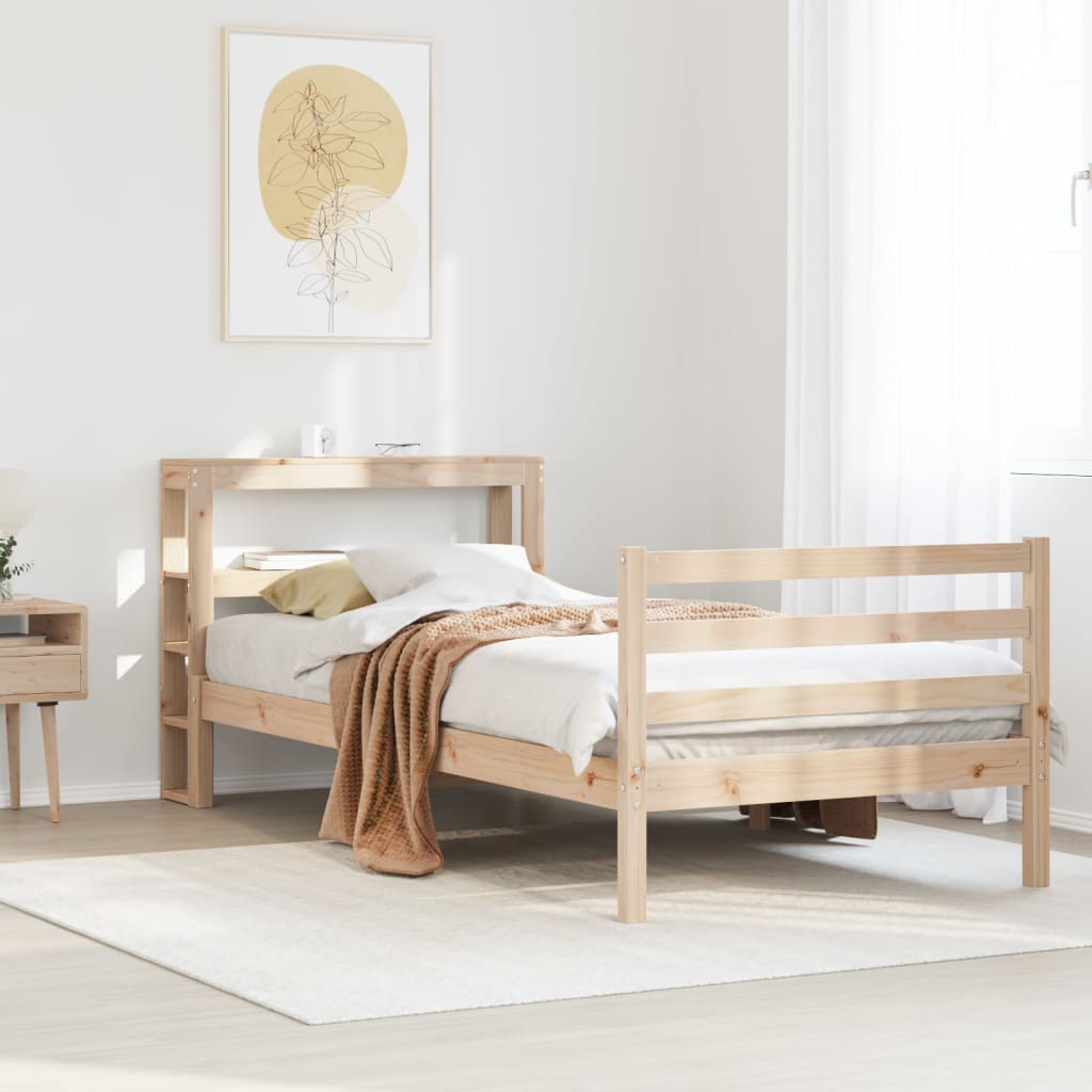 Cadre de lit sans matelas 90x190 cm bois de pin massif - XIOS