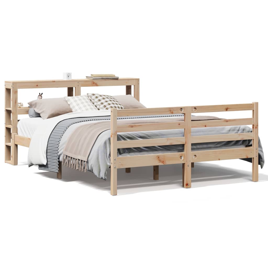 Cadre de lit sans matelas 140x190 cm bois de pin massif - XIOS