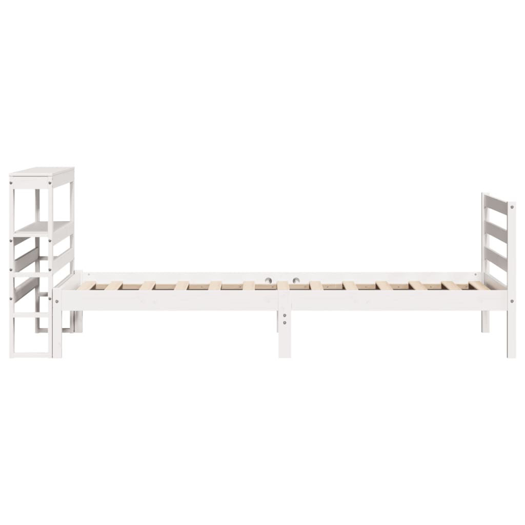 Cadre de lit sans matelas blanc 90x200 cm bois de pin massif - XIOS