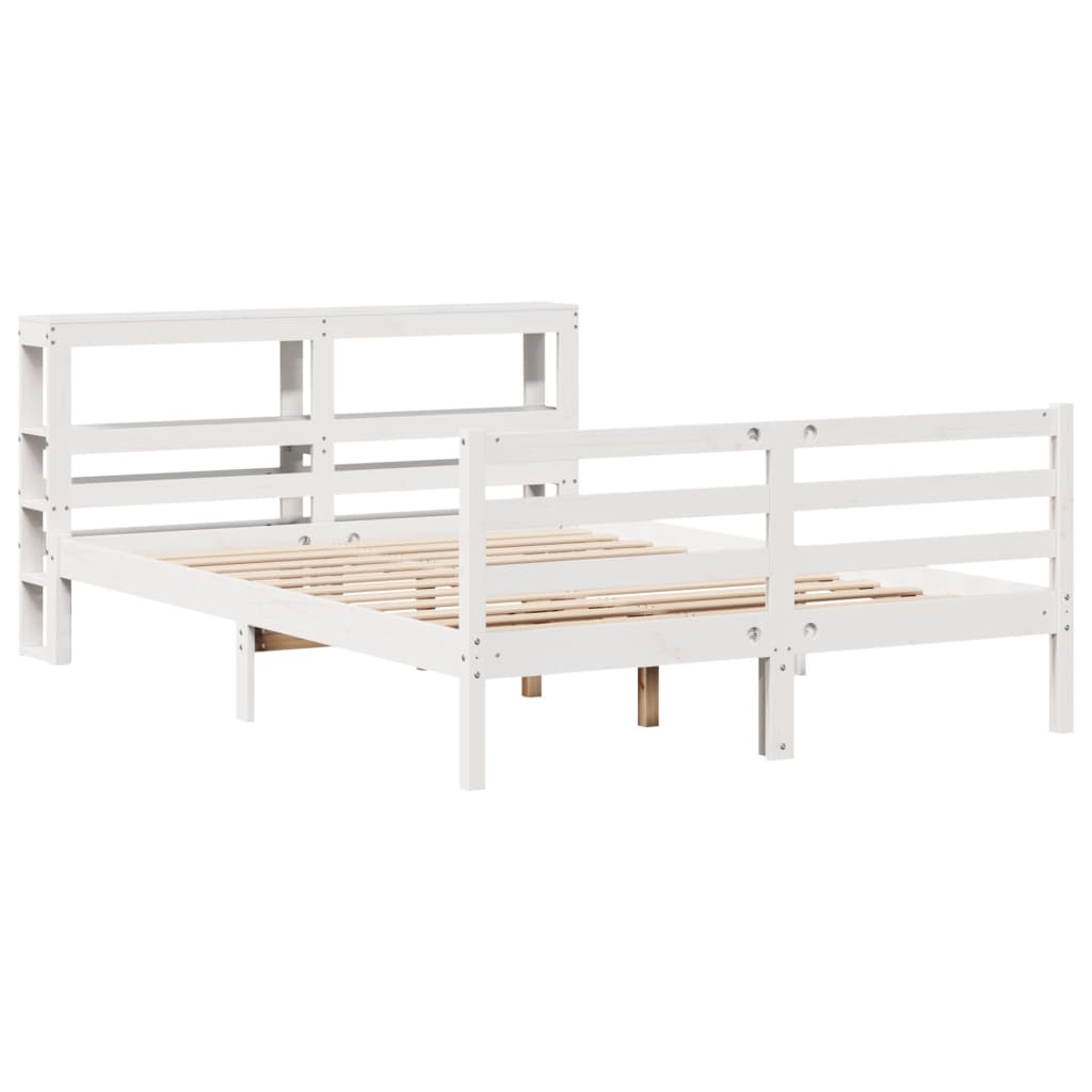 Cadre de lit sans matelas blanc 120x200 cm bois de pin massif - XIOS