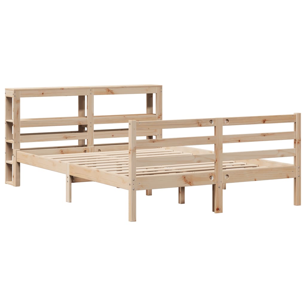 Cadre de lit sans matelas 140x200 cm bois massif de pin - XIOS