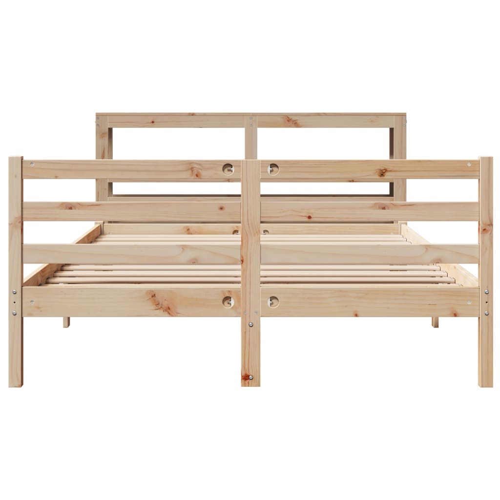 Cadre de lit sans matelas 140x200 cm bois massif de pin - XIOS