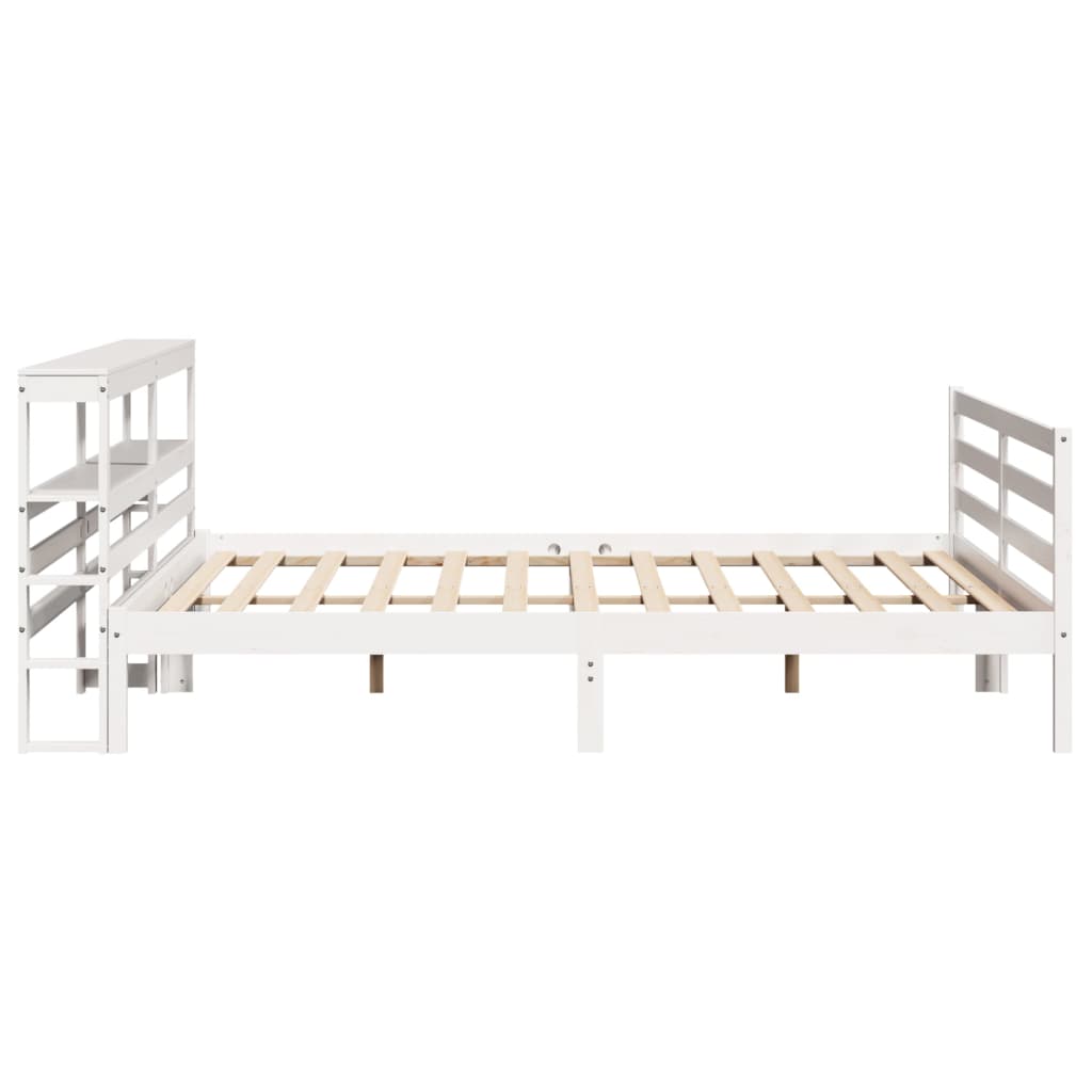 Cadre de lit sans matelas blanc 200x200 cm bois massif de pin - XIOS