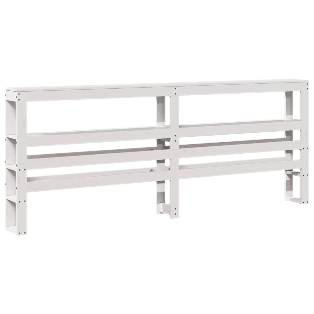 Cadre de lit sans matelas blanc 200x200 cm bois massif de pin - XIOS