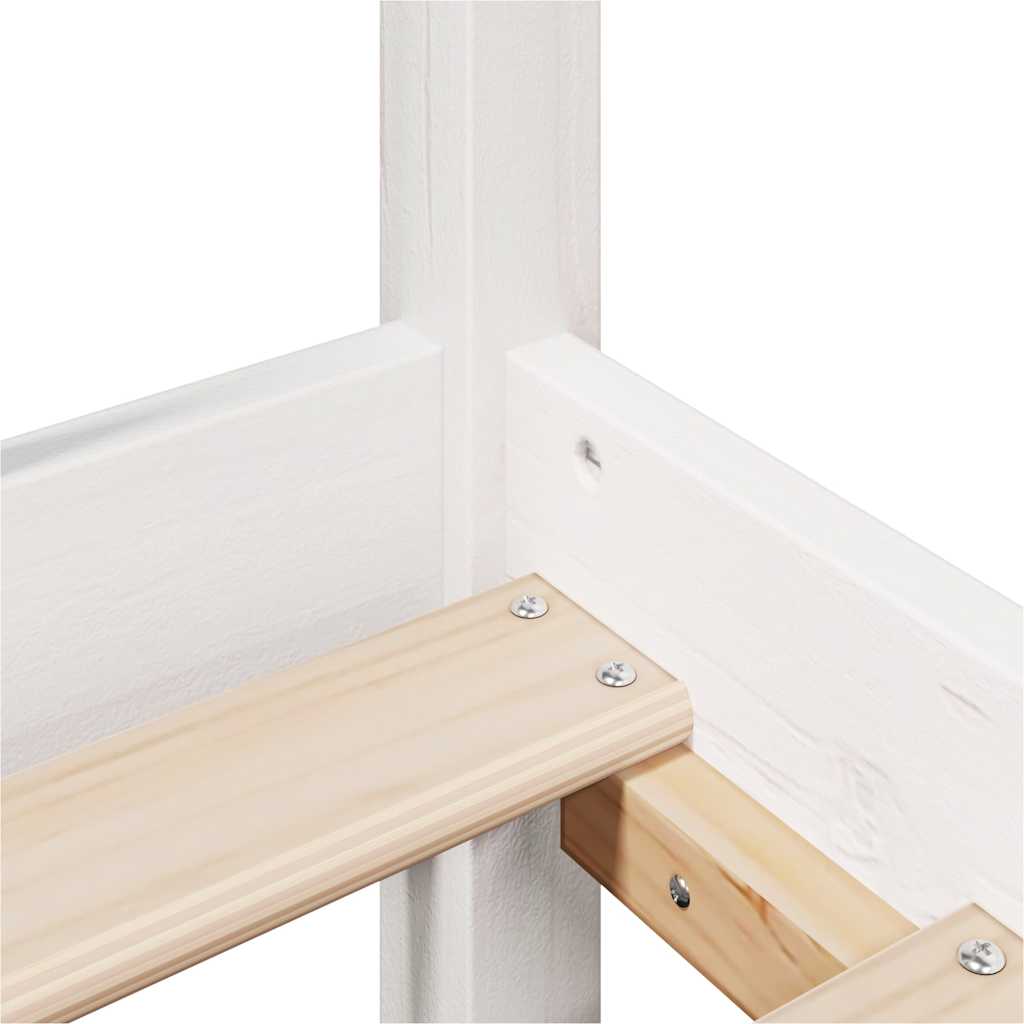Cadre de lit sans matelas blanc 200x200 cm bois massif de pin - XIOS