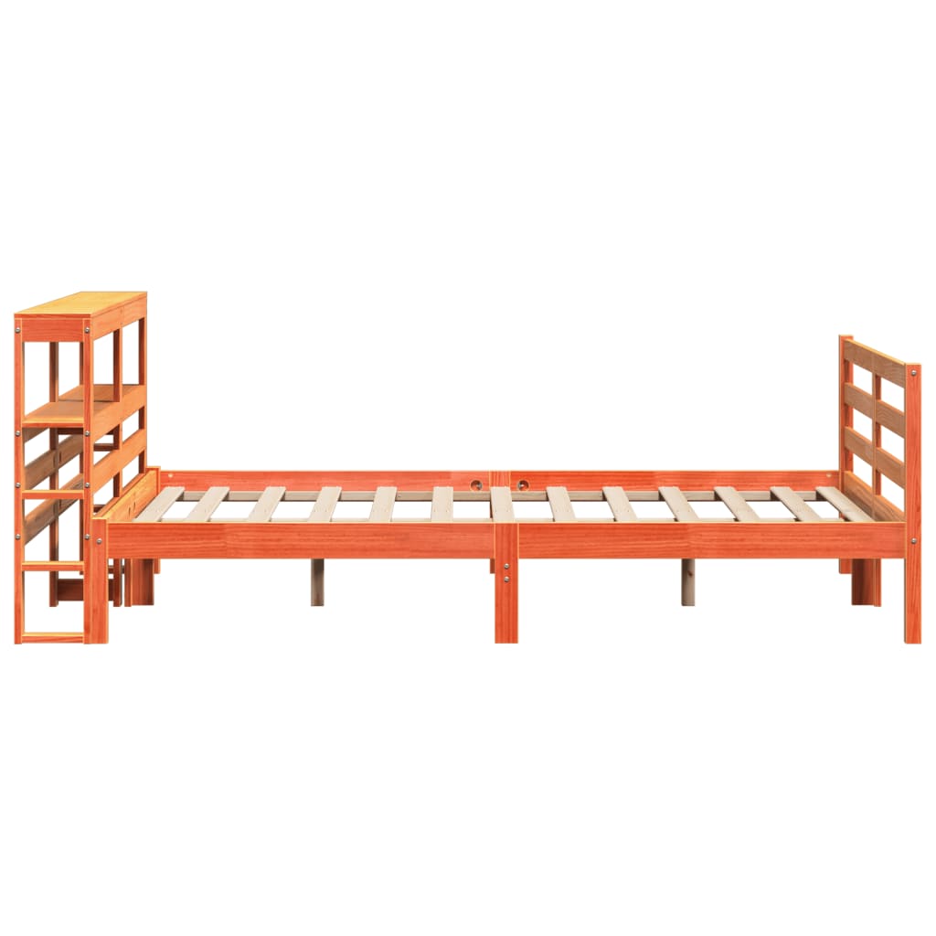 Cadre de lit sans matelas cire marron 150x200cm bois pin massif - XIOS
