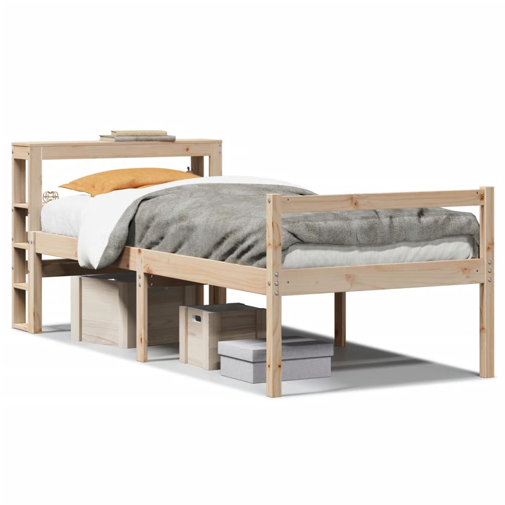 Lit pour personne âgée et tête de lit 75x190 cm bois pin massif - XIOS
