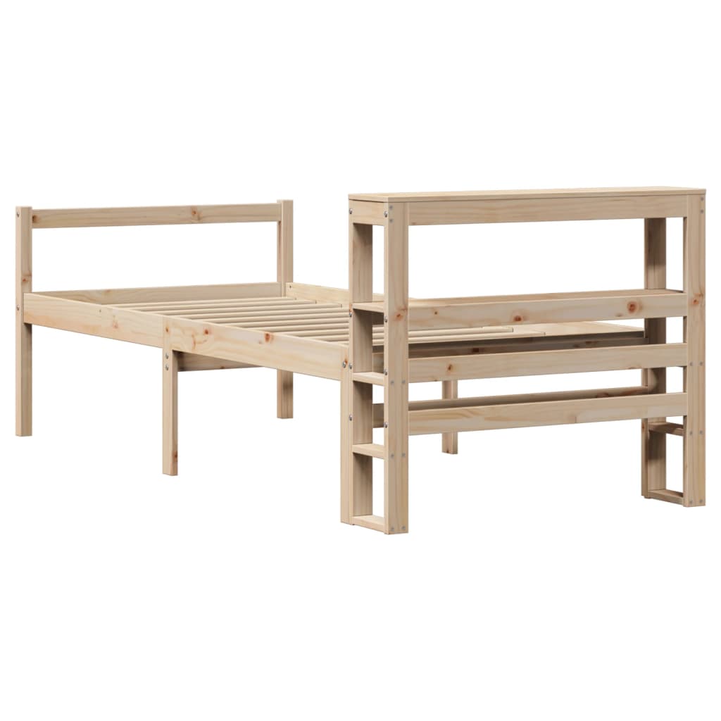 Lit pour personne âgée et tête de lit 90x200cm bois pin massif - XIOS