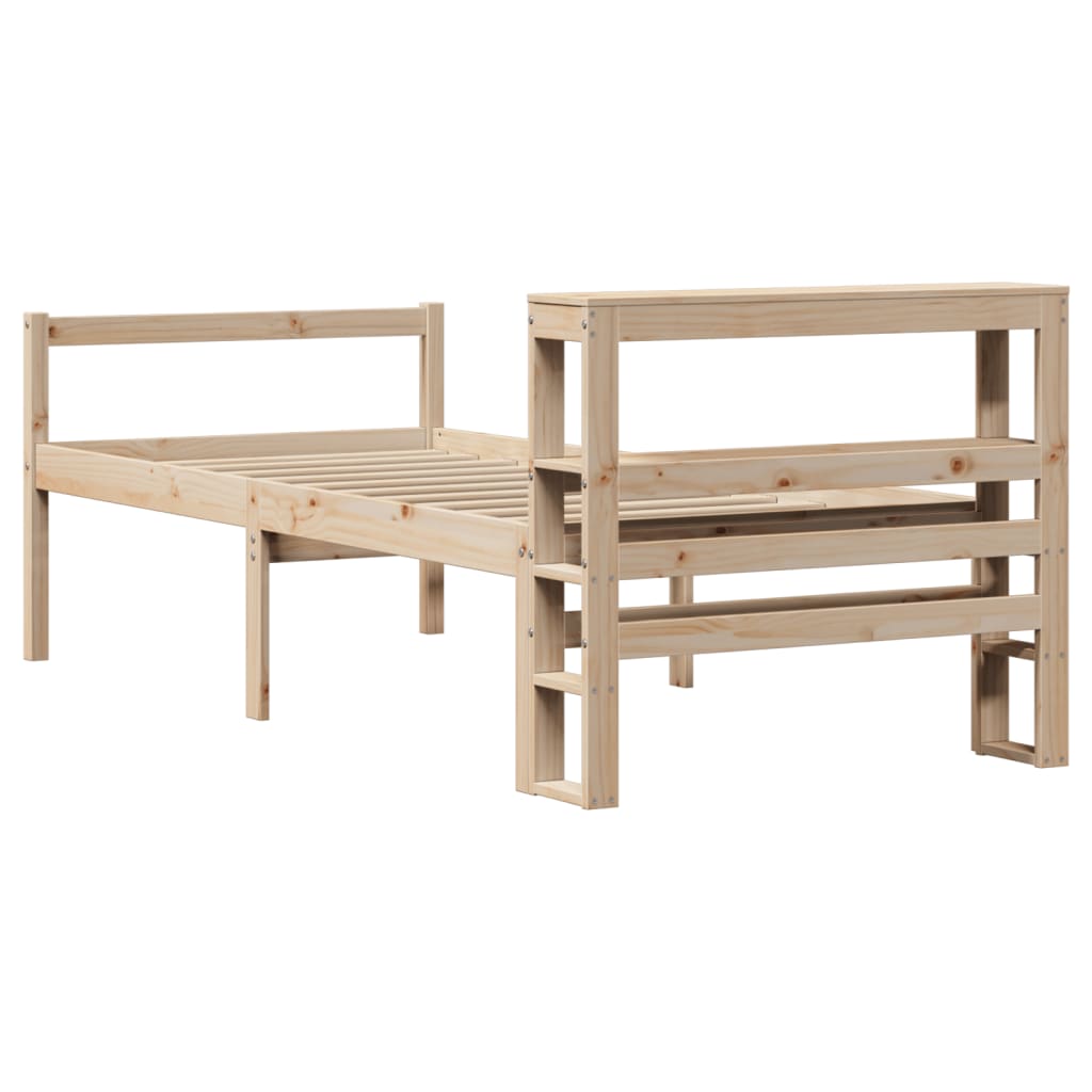 Lit pour personne âgée et tête de lit 100x200cm bois pin massif - XIOS