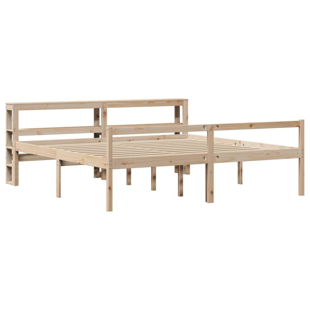 Lit pour personne âgée et tête de lit 200x200cm bois pin massif - XIOS