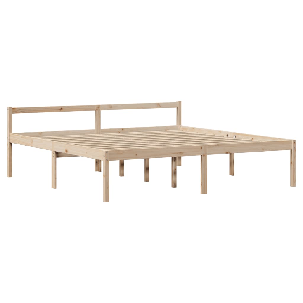 Lit pour personne âgée et tête de lit 200x200cm bois pin massif - XIOS