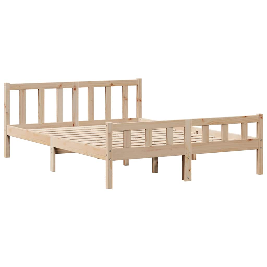 Cadre de lit sans matelas 160x200 cm bois massif de pin - XIOS