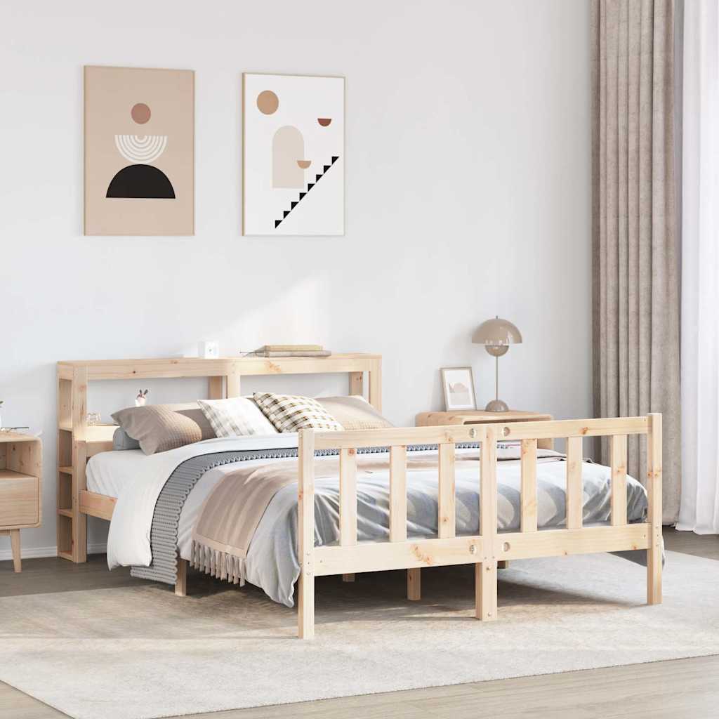 Cadre de lit sans matelas 160x200 cm bois massif de pin - XIOS