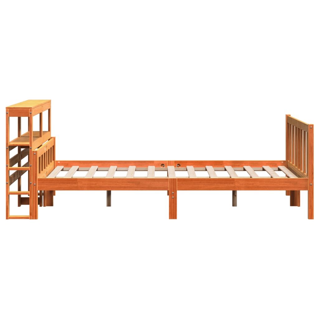 Cadre de lit et tête de lit sans matelas cire marron 150x200 cm - XIOS