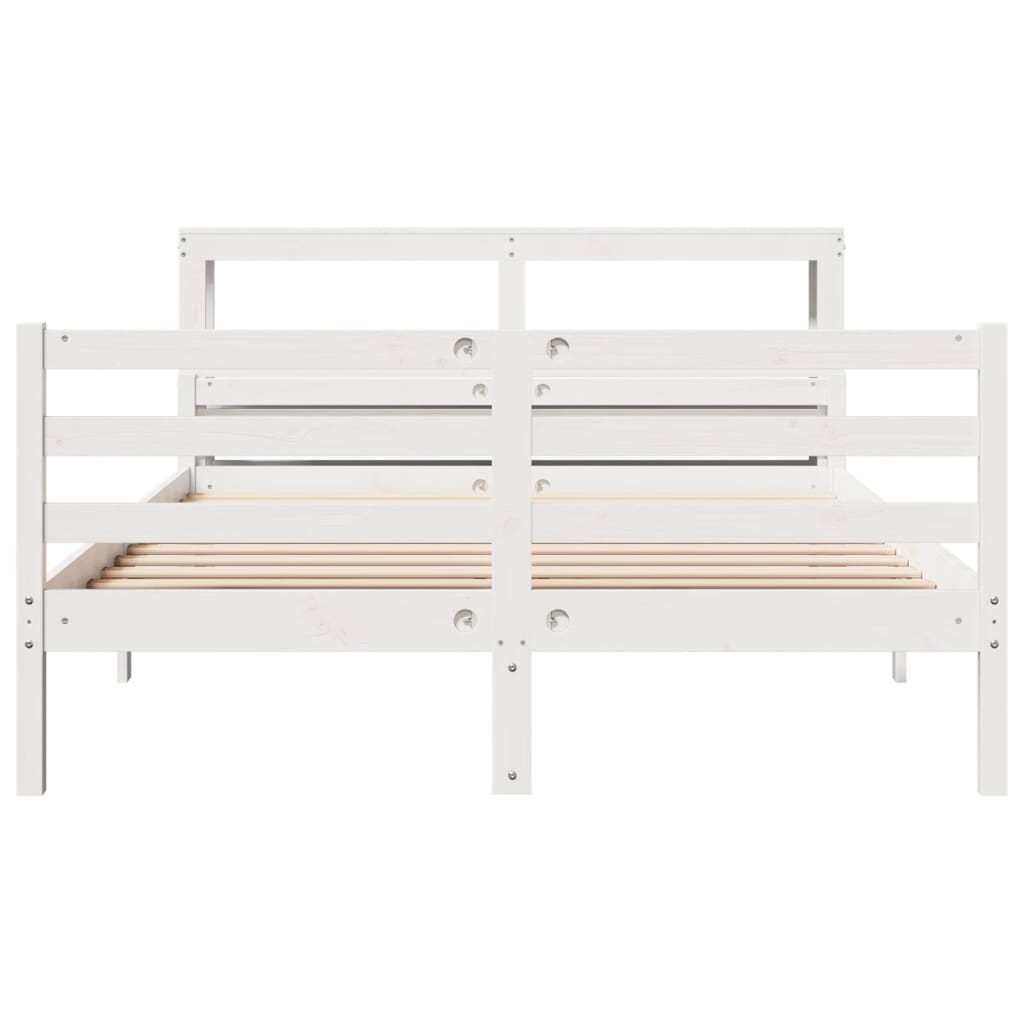 Cadre de lit avec tête de lit sans matelas blanc 150x200 cm - XIOS