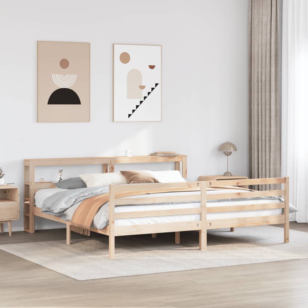 Cadre de lit avec tête de lit sans matelas 200x200 cm - XIOS