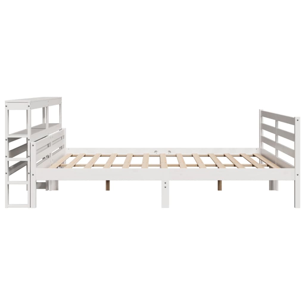 Cadre de lit avec tête de lit sans matelas blanc 200x200 cm - XIOS