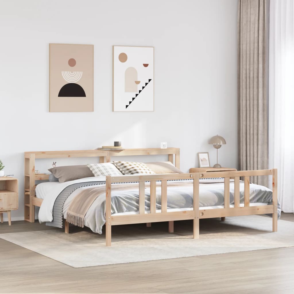 Cadre de lit avec tête de lit sans matelas 200x200 cm - XIOS