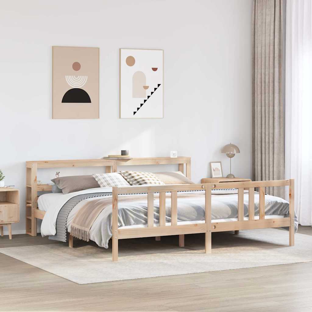 Cadre de lit avec tête de lit sans matelas 200x200 cm - XIOS