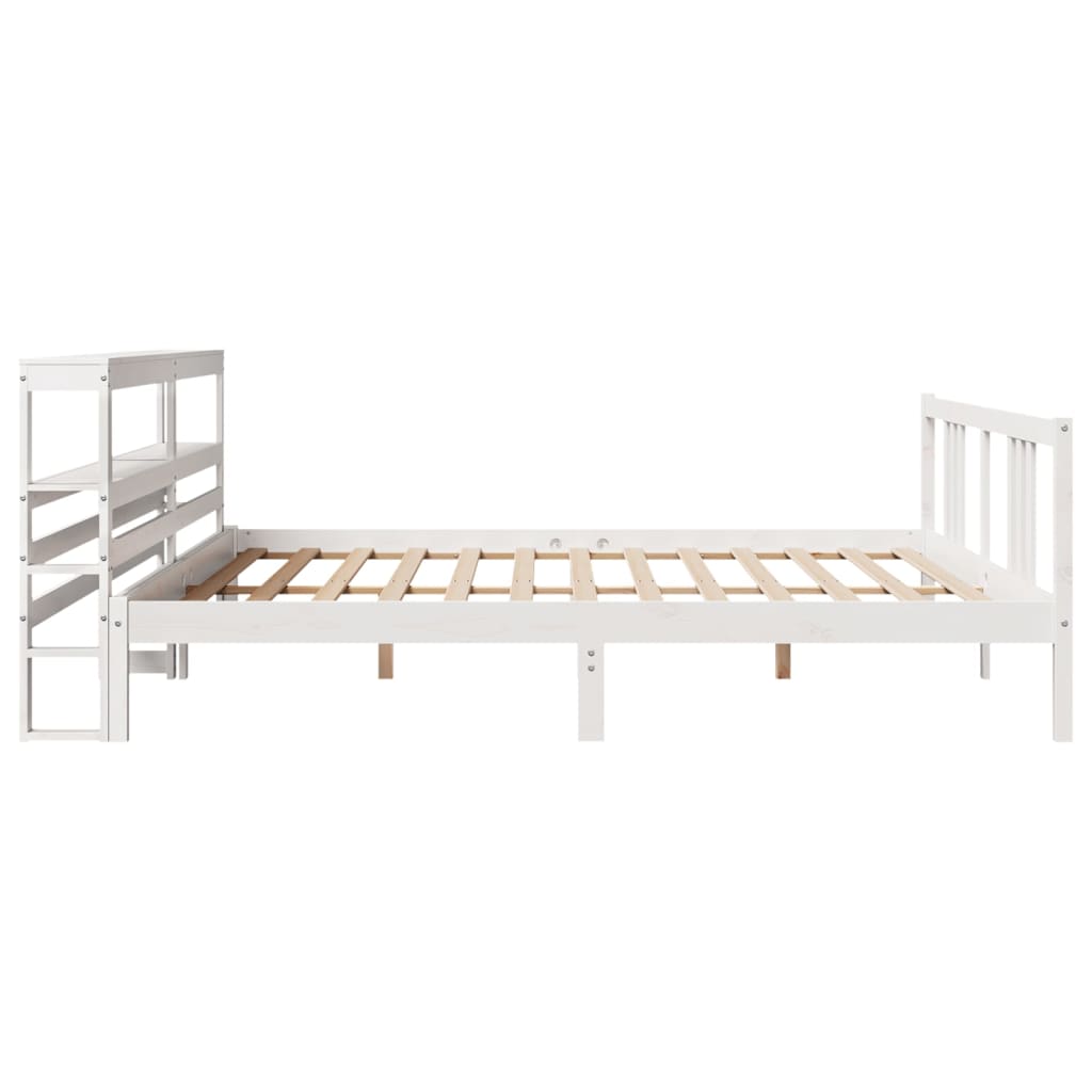 Cadre de lit avec tête de lit sans matelas blanc 200x200 cm - XIOS