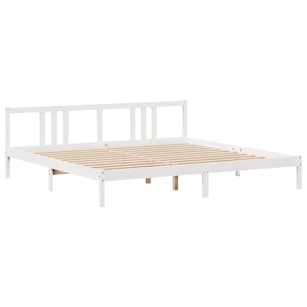 Cadre de lit avec tête de lit sans matelas blanc 200x200 cm - XIOS