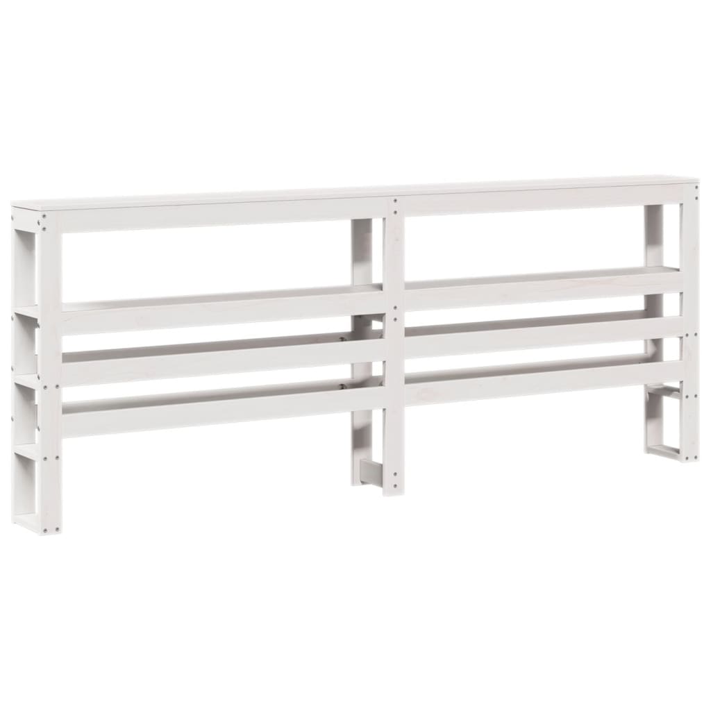 Cadre de lit avec tête de lit sans matelas blanc 200x200 cm - XIOS