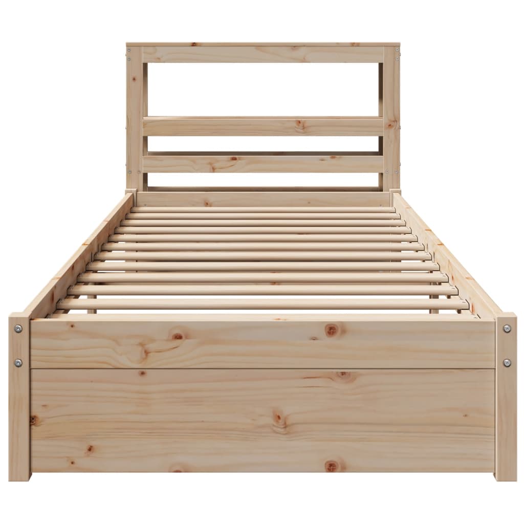 Cadre de lit avec tête de lit sans matelas 75x190 cm - XIOS