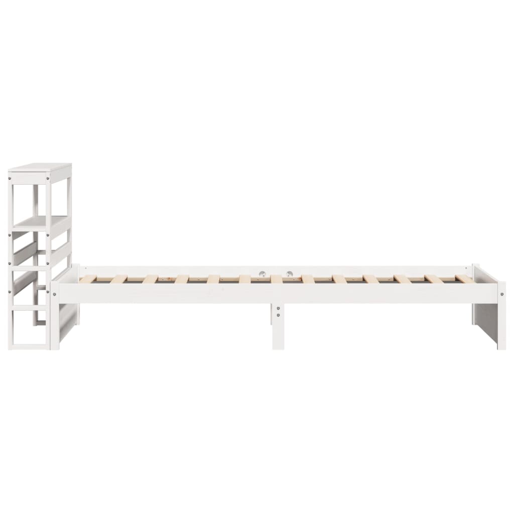 Cadre de lit avec tête de lit sans matelas blanc 75x190 cm - XIOS