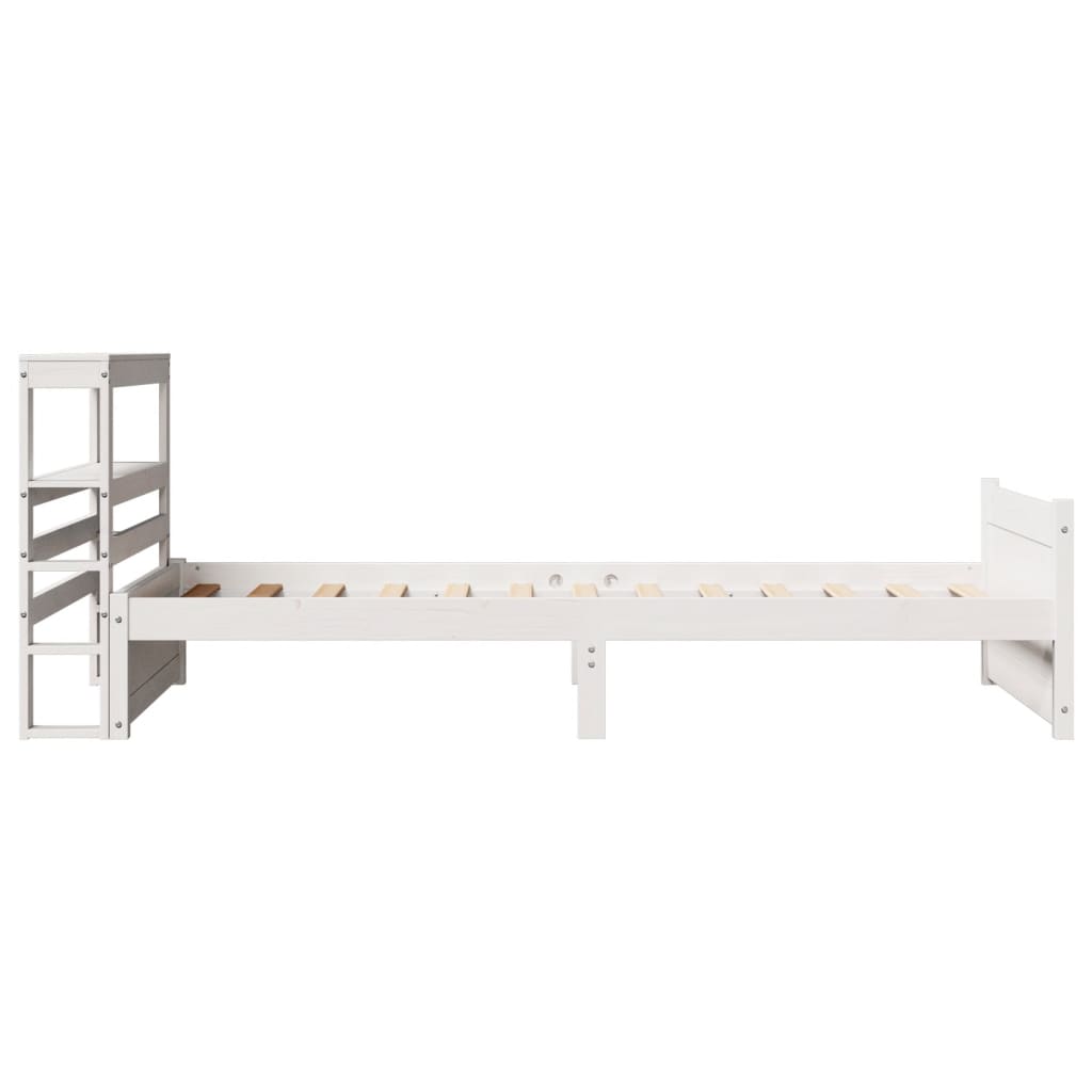 Cadre de lit avec tête de lit sans matelas blanc 90x190 cm - XIOS